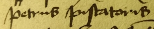 Namenszug von Peter Fischer (Petrus Piscatoris)